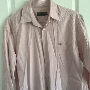 Pink Ferragamo Button down. Mens L